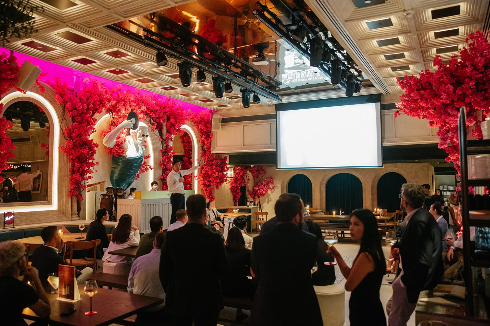 Corporate guests celebrating at Aesops