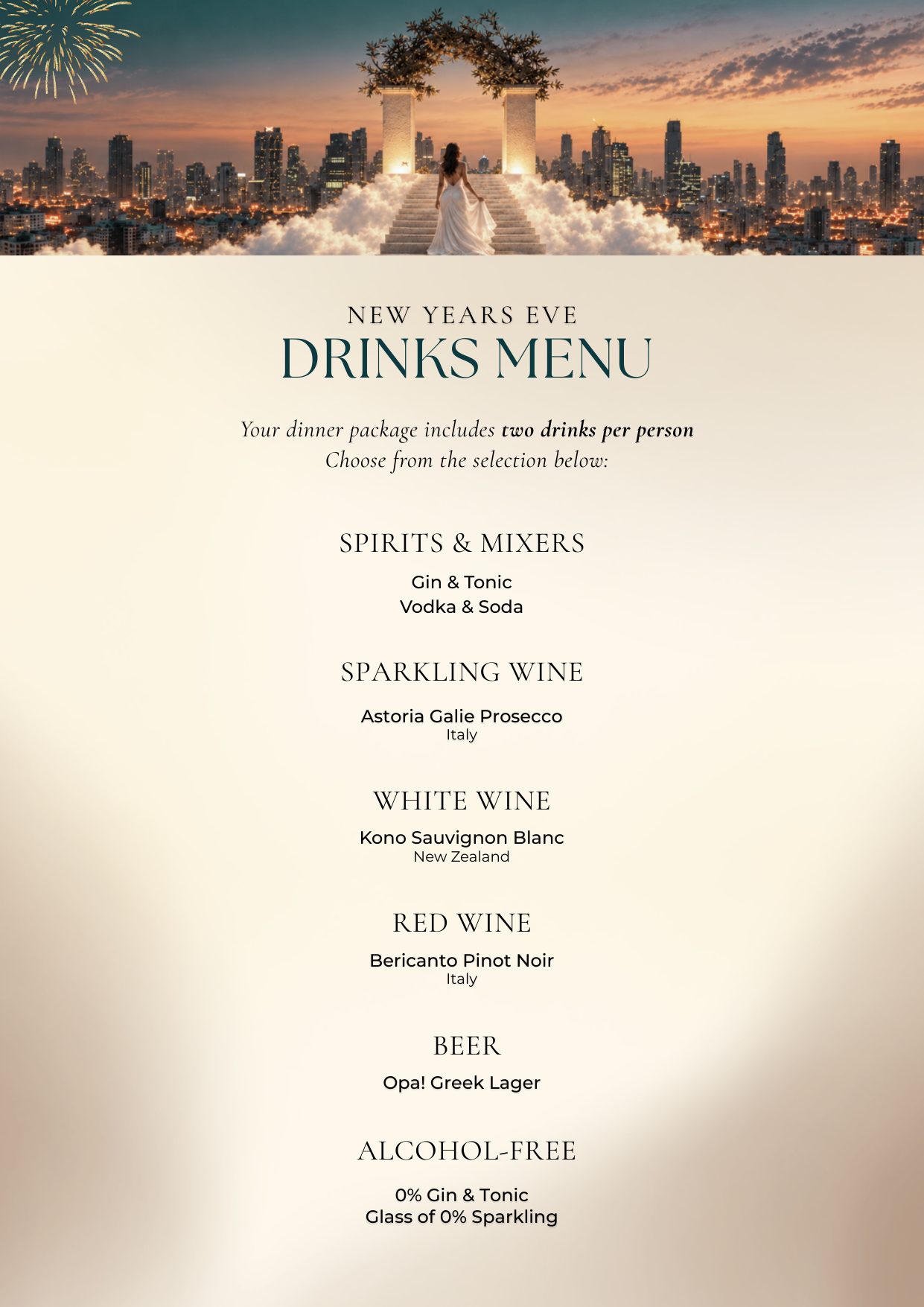 NYE — Mykonos White Party menu page 2