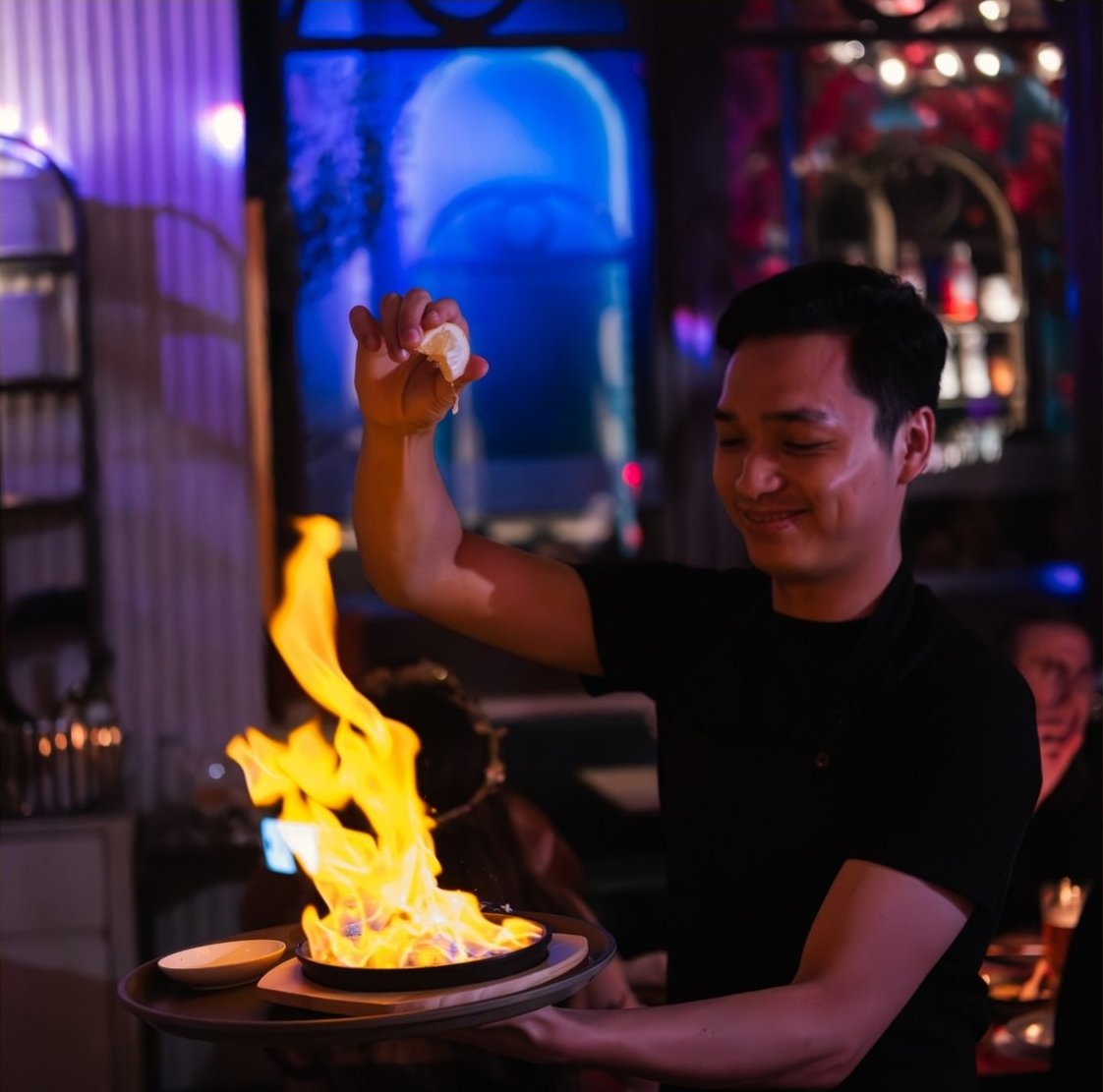 Flaming Cheese 'Saganaki'