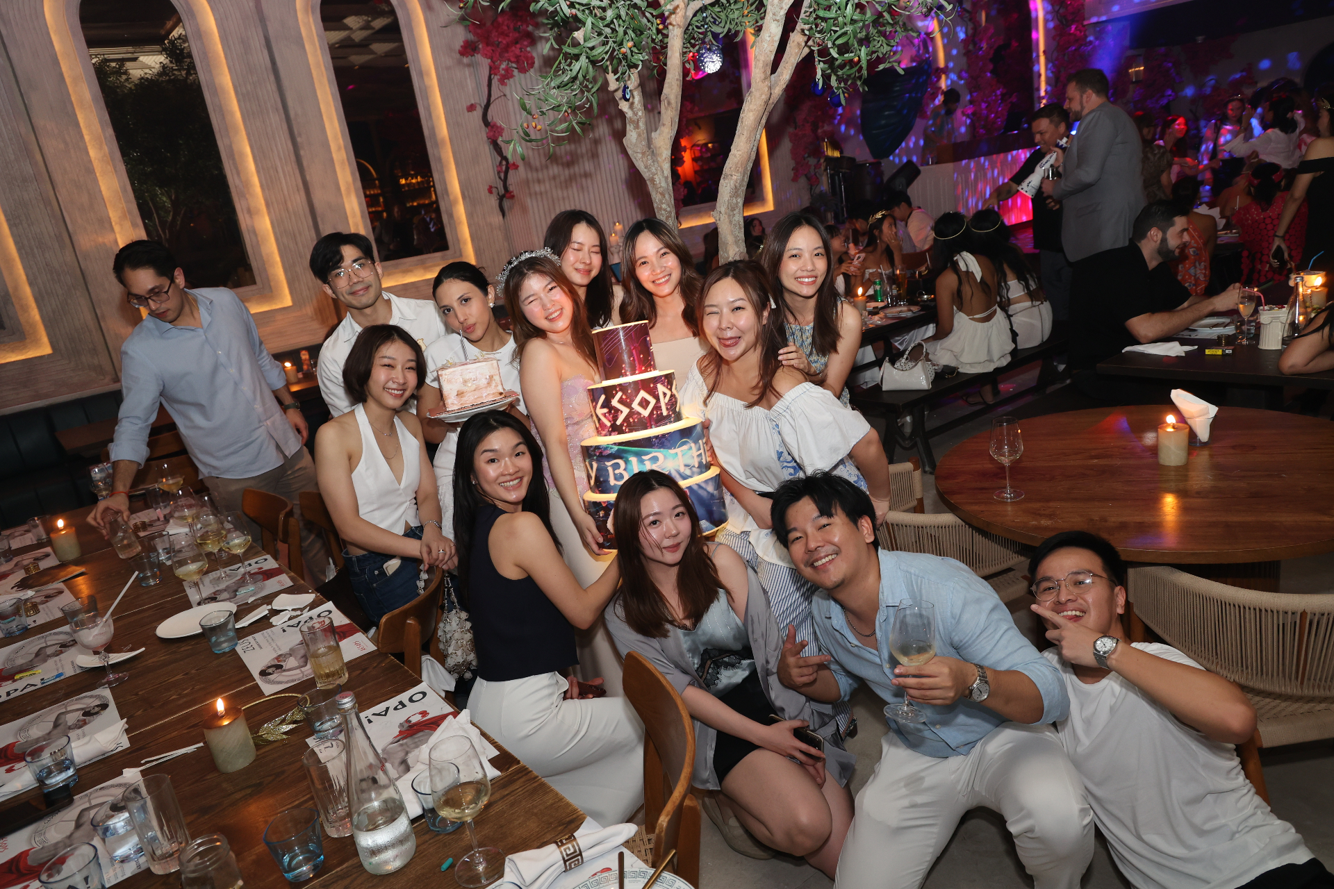 Birthday group photo at Aesops